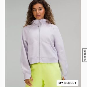 Scuba Oversized Full-Zip Hoodie Faint Lavender